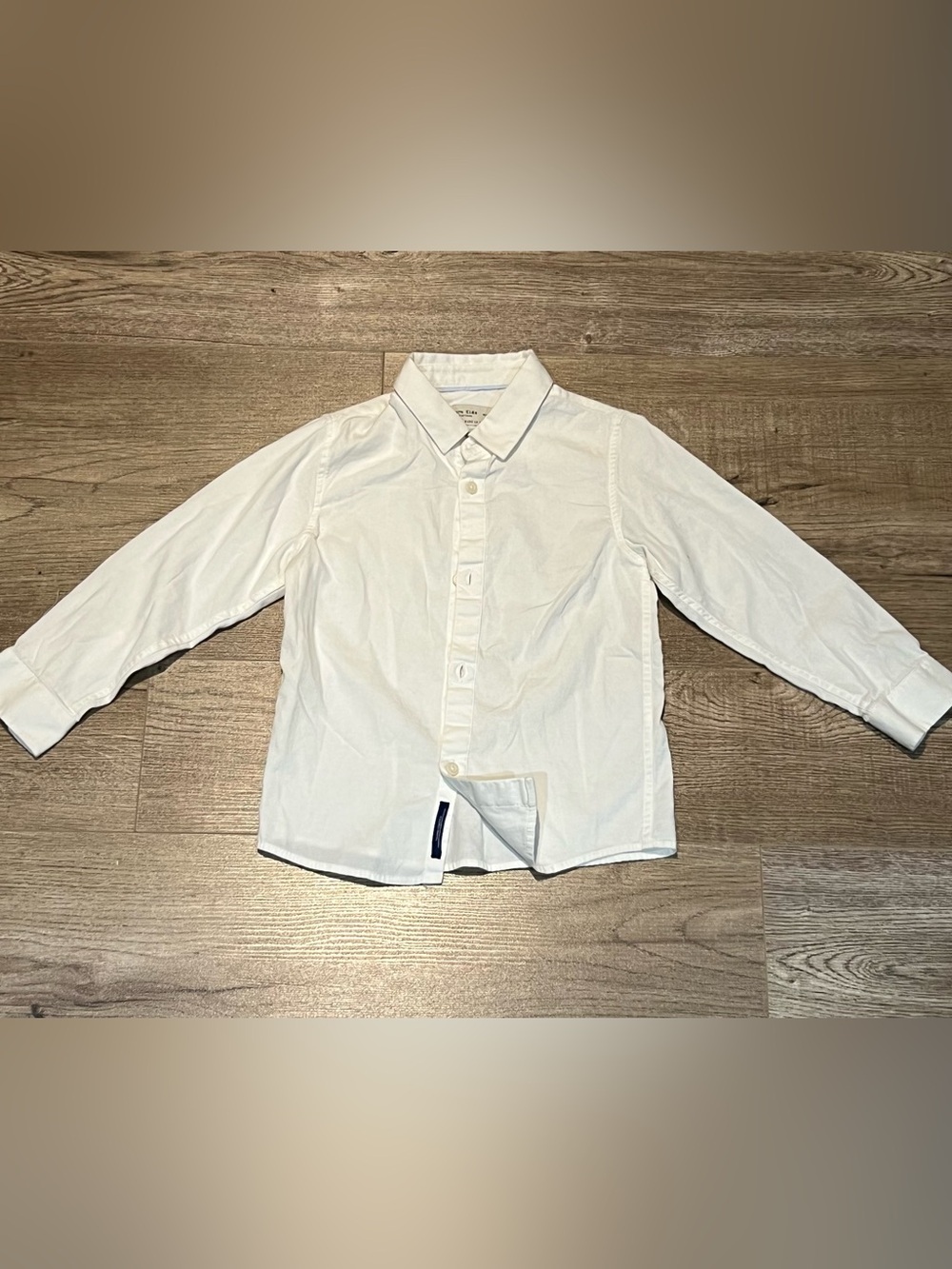Zara Boys' White Long-Sleeve Button-Down Shirt - Classic Collar